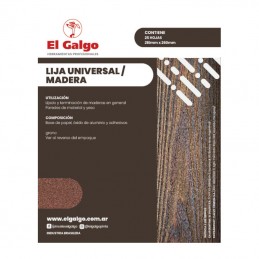 Lija EL GALGO Madera G-80 x...